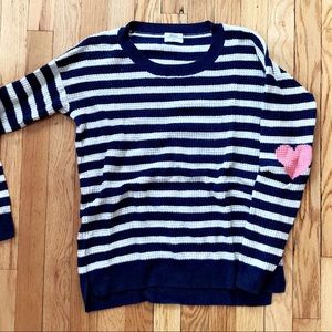 Stripped heart elbow sweater 💖